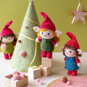 Christmas Elves - Crochet tutorial (French/English/Vietnamese), PDF tutorial to download, amigurumi elves