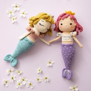 Crochet pattern - Sakura the mermaid, English, French, Vietnamese pattern, instant download pattern