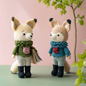 Félipe le fennec - Crochet tutorial (French/English/Vietnamese), PDF tutorial to download, crochet fox, plush fox