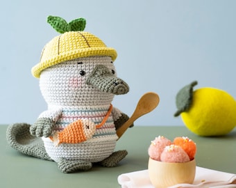 Onni l'ornithorynque -  Crochet tutoriel (Français/Anglais/Vietnamien), PDF tutoriel à télécharger, crochet ornithorynque, peluche crochet