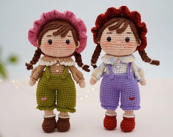 Lisa the little girl, Crochet tutorials (French, English, Spanish, Vietnamese), crochet girl, crochet doll, amigurumi