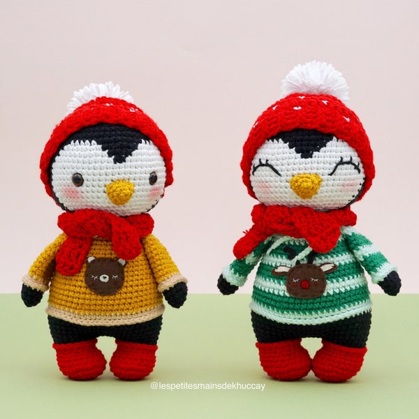 Français/English/Espanol : Modèle au crochet KUKU PENGUIN / amigurumi/ Crochet Noel/ pingouin