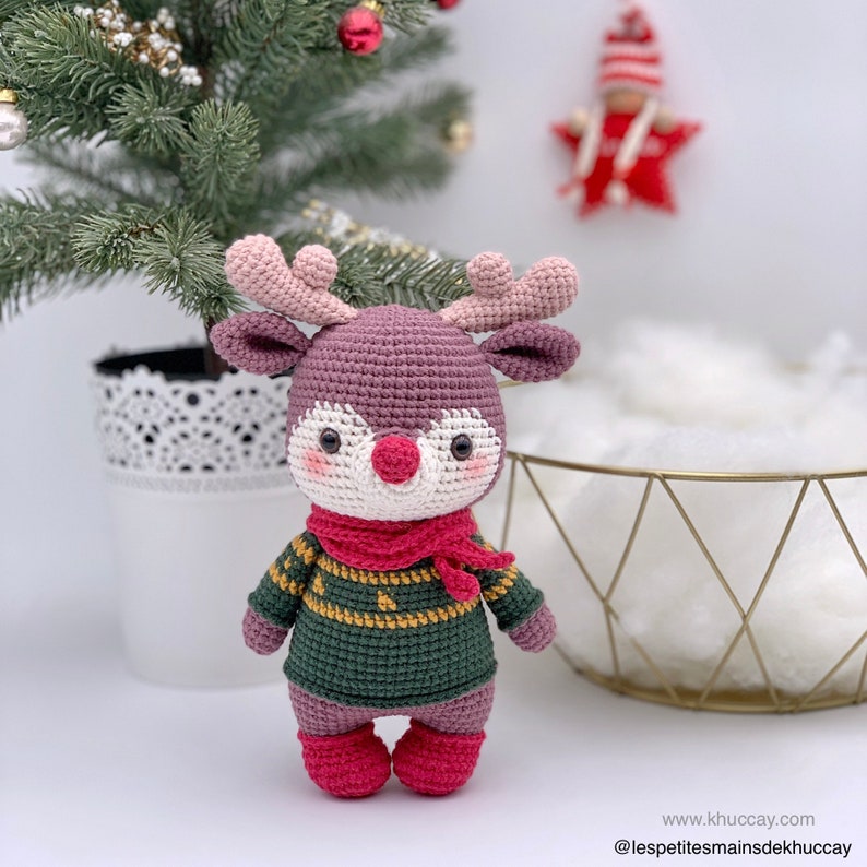 CROCHET PATTERN AMIGURUMI: Bertie the deer English/Espanol/Français , Crochet deer image 3