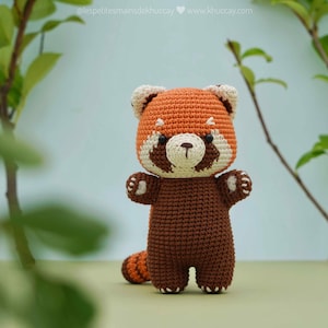 CROCHET PATTERN AMIGURUMI: Ron the red panda English/Français/Espanol/Tiếng Việt , Crochet red panda image 3