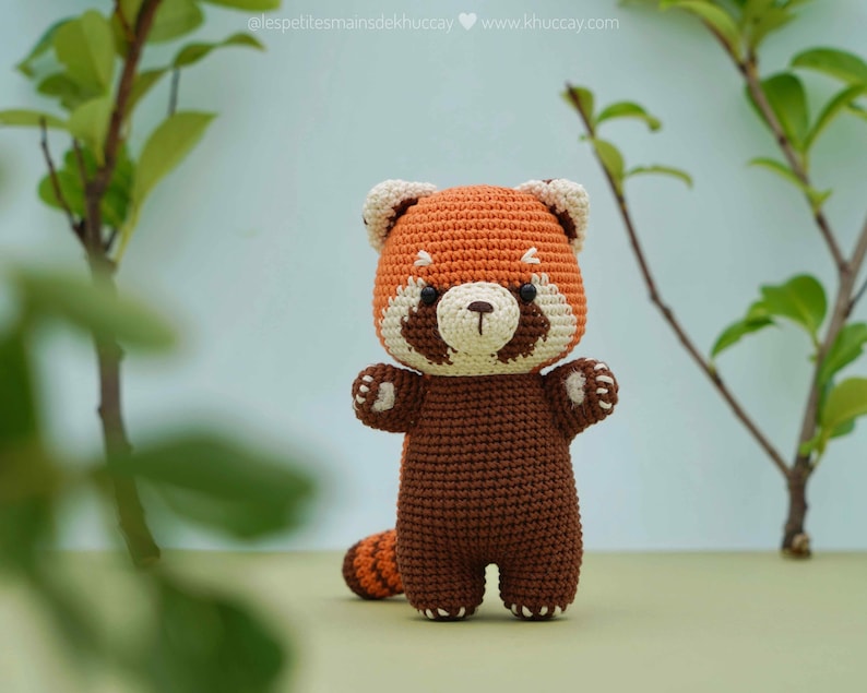 CROCHET PATTERN AMIGURUMI: Ron the red panda English/Français/Espanol/Tiếng Việt , Crochet red panda image 3