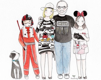 Family portrait custom illustration