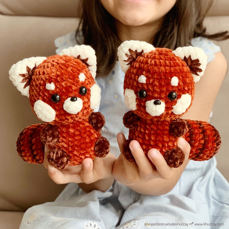 Jean the red panda - Crochet tutorial French, English, Spanish, Vietnamese - crochet red panda, plush red panda image 4