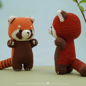 CROCHET PATTERN AMIGURUMI: Ron the red panda English/Français/Espanol/Tiếng Việt , Crochet red panda image 2