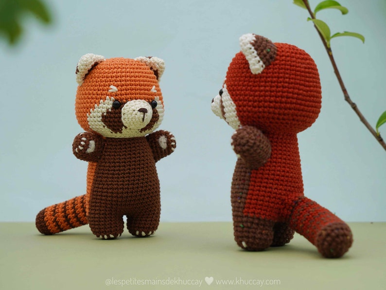CROCHET PATTERN AMIGURUMI: Ron the red panda English/Français/Espanol/Tiếng Việt , Crochet red panda image 2