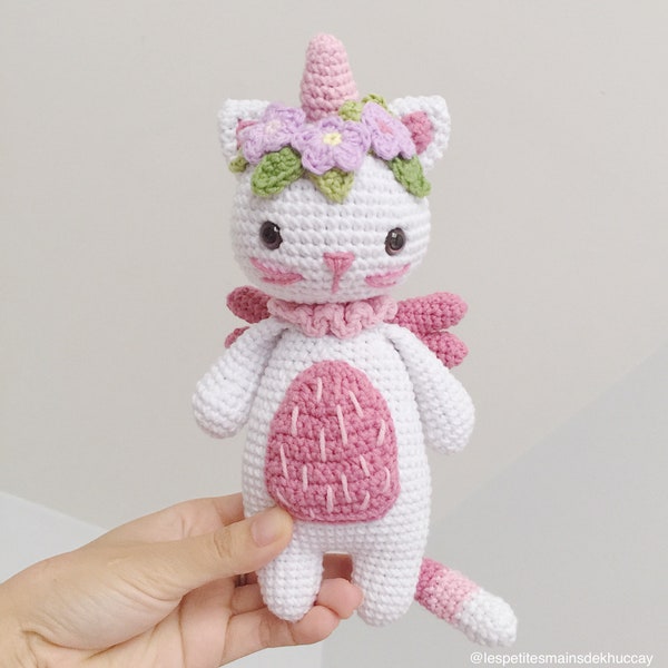 CROCHET PATTERN AMIGURUMI crochet My little caticorn, crochet unicorn, crochet cat, tutorial crochet caticorn, licorne, download now pattern