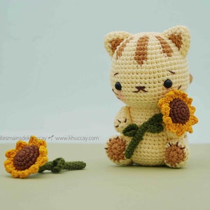 CROCHET PATTERN AMIGURUMI: Sunny Kitty English/Français/Espanol/Tiếng Việt , Crochet kitty, crochet cat image 5