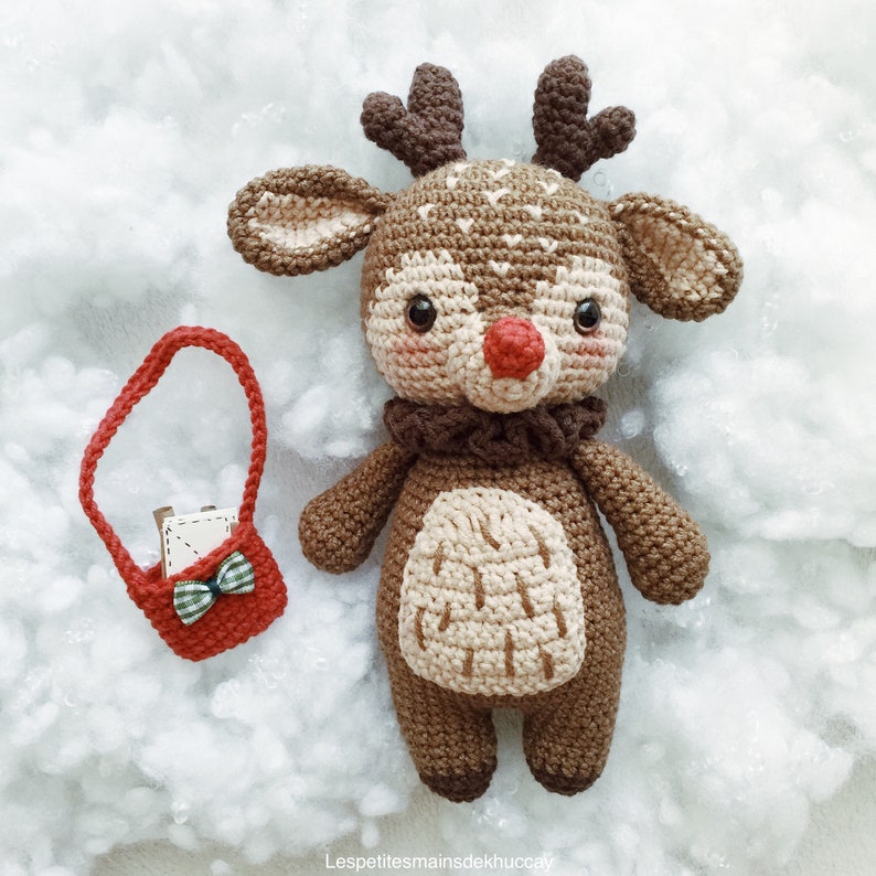 CROCHET PATTERN AMIGURUMI: Didi the little reindeer English/Français/Espanol , Crochet Christmas image 2