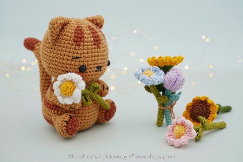 CROCHET PATTERN AMIGURUMI: Sunny Kitty English/Français/Espanol/Tiếng Việt , Crochet kitty, crochet cat image 7