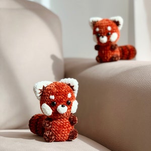 Jean the red panda - Crochet tutorial French, English, Spanish, Vietnamese - crochet red panda, plush red panda image 3