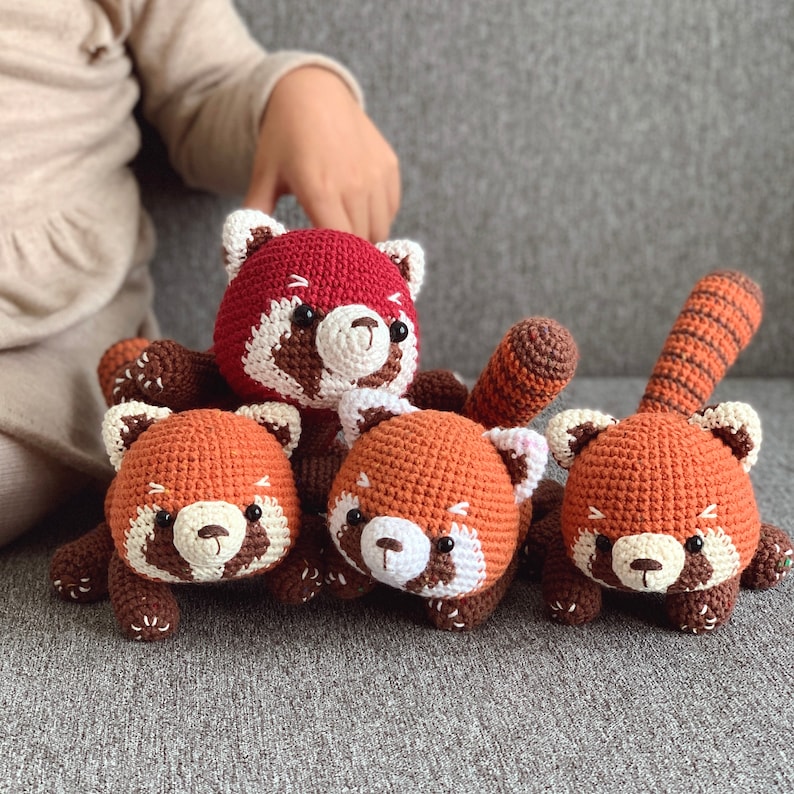 CROCHET PATTERN : Zeda the red panda amigurumi red panda, crochet tutorial red panda image 4