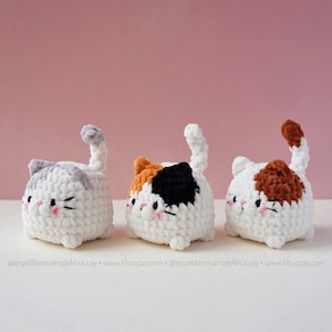 Combo of 8 crochet kittens, no sew, adorable cat, crochet tutorial (French, English, Spanish), cat loaf, amigurumi, mini cat, cat bun image 5