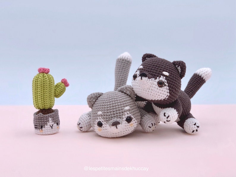 CROCHET PATTERN AMIGURUMI: Sesi the baby husky English/Français/Espanol , Crochet husky image 2