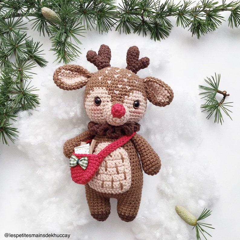 CROCHET PATTERN AMIGURUMI: Didi the little reindeer English/Français/Espanol , Crochet Christmas image 1