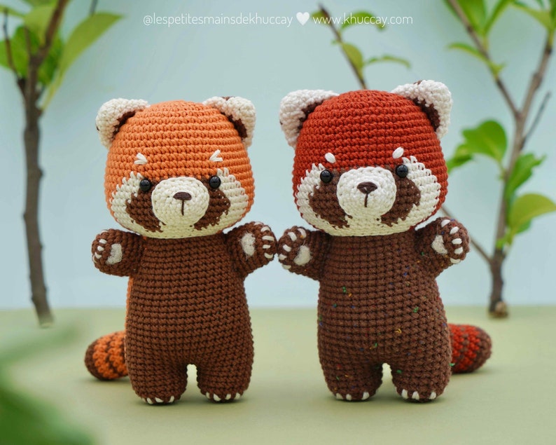 CROCHET PATTERN AMIGURUMI: Ron the red panda English/Français/Espanol/Tiếng Việt , Crochet red panda image 1