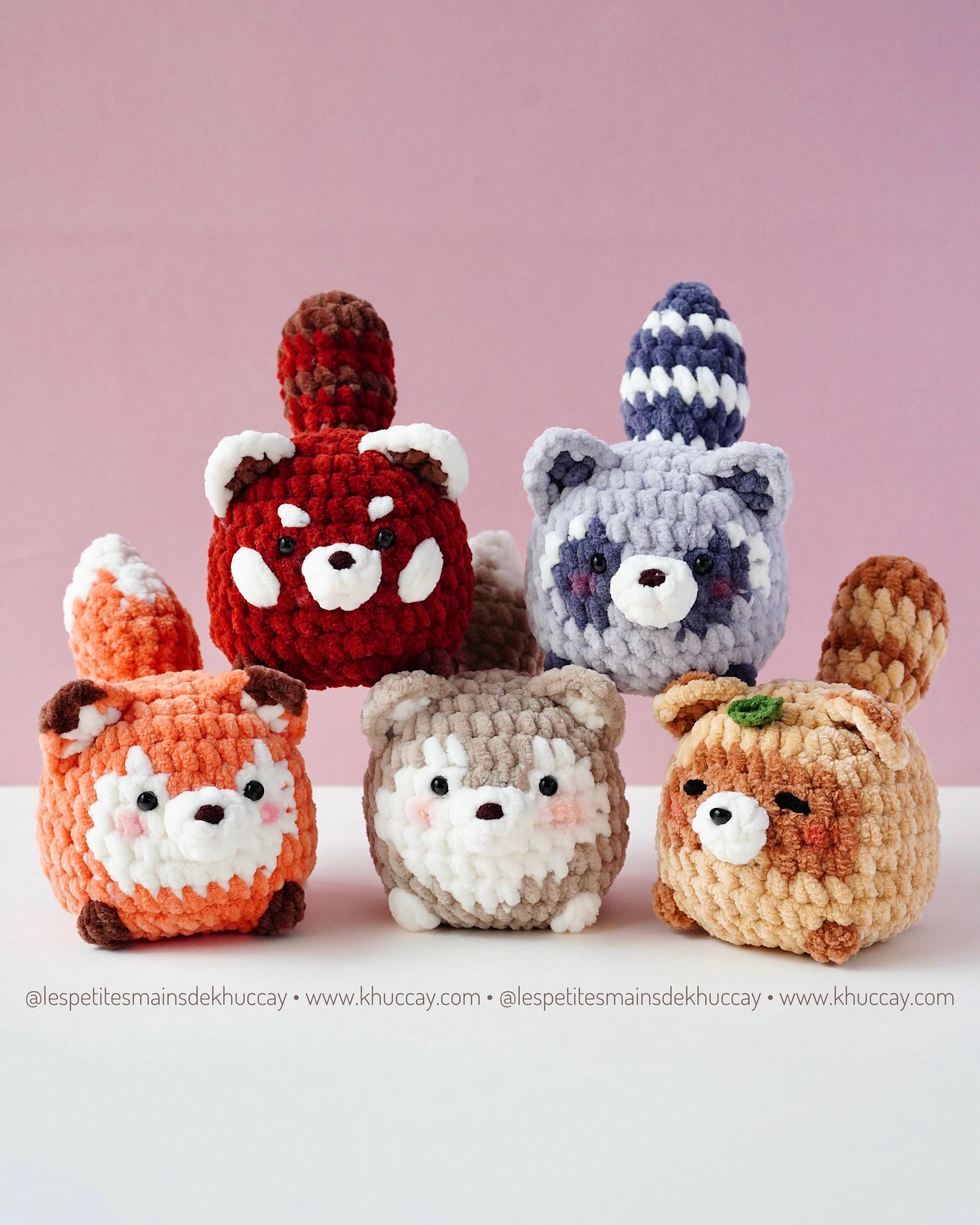 Bundle 5 in 1, low sew patterns, Chubby Forest animals, English, French patterns, bestseller market toys, amigurumi, cat loaf, bun cat