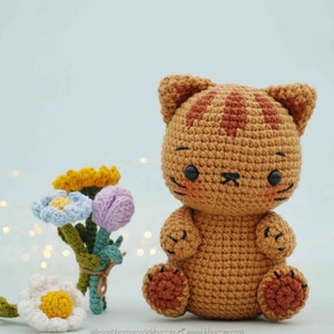 CROCHET PATTERN AMIGURUMI: Sunny Kitty English/Français/Espanol/Tiếng Việt , Crochet kitty, crochet cat image 3