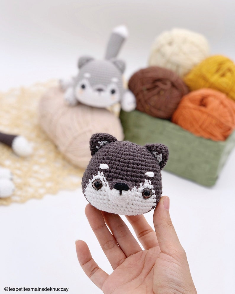 CROCHET PATTERN AMIGURUMI: Sesi the baby husky English/Français/Espanol , Crochet husky image 7