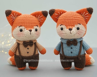 CROCHET PATTERN AMIGURUMI: Taki the fox (English/Français/Espanol/Tiếng Việt) , Crochet fox, amigurumi fox