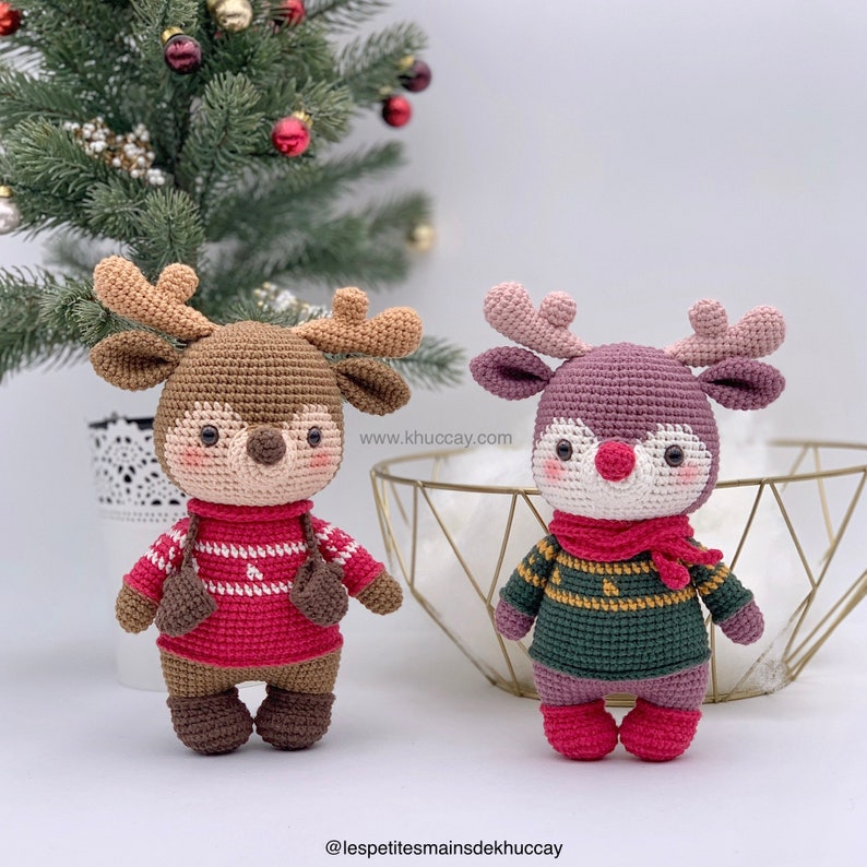 CROCHET PATTERN AMIGURUMI: Bertie the deer English/Espanol/Français , Crochet deer image 1