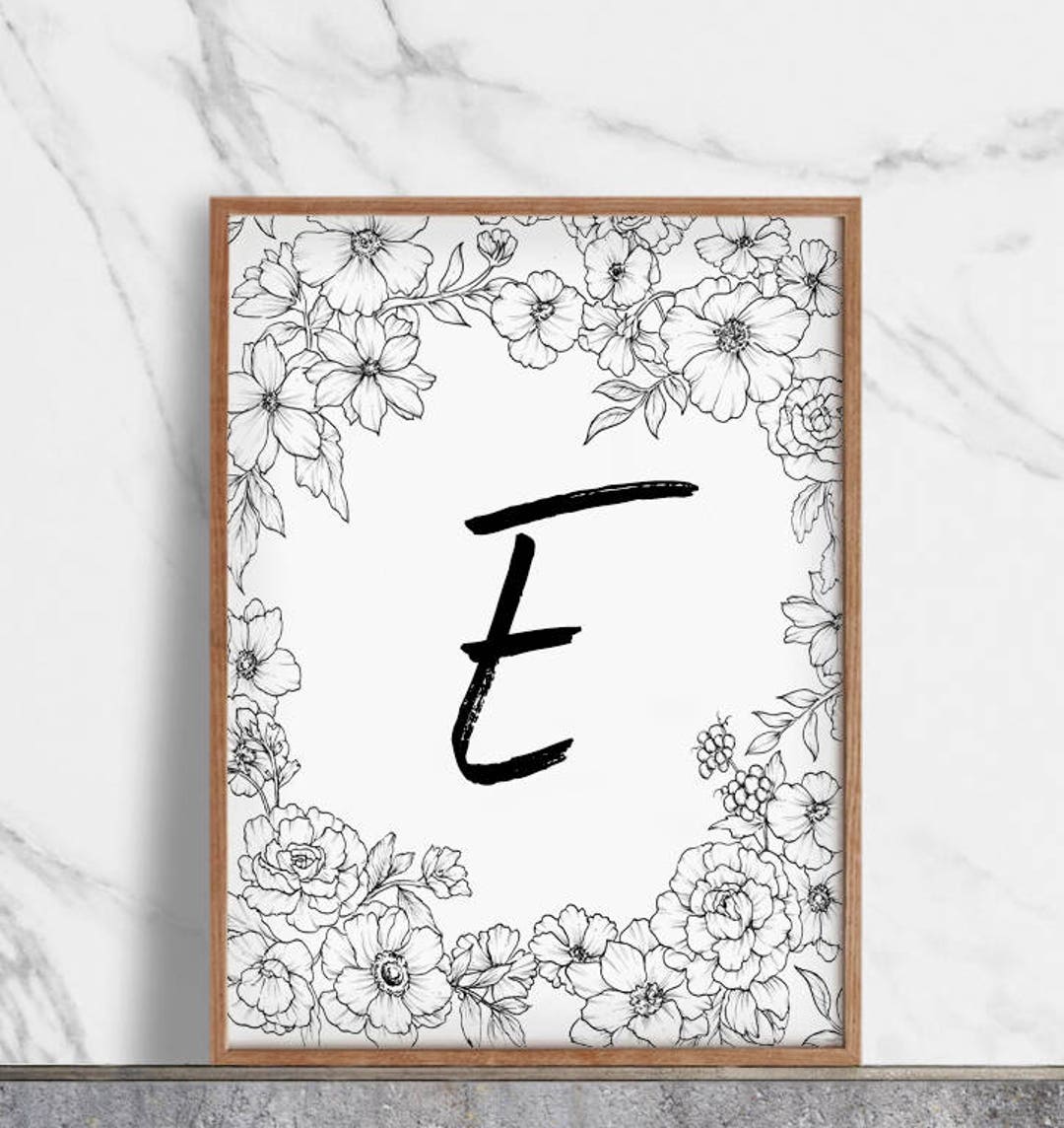 E Letter Printable E Printable Wall Decor Alphabet Print - Etsy