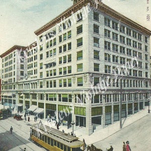 TÉLÉCHARGEMENT INSTANTANÉ - Bâtiment central - Seattle WA - Carte postale vintage - Carte postale numérique - Imprimable - Artisanat - Scrapbooking - Image