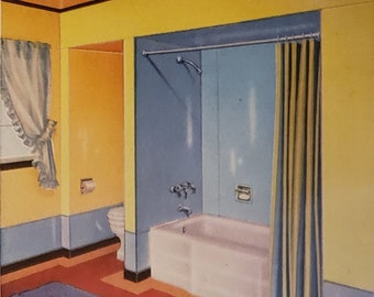 1951 MARLITE Plastic Finished Wall Ceiling Panels Bathroom Household Vintage Print Ad