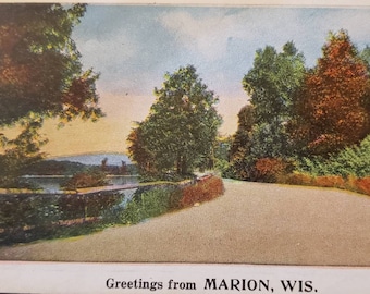 Greetings from MARION WISCONSIN Vintage Post Card