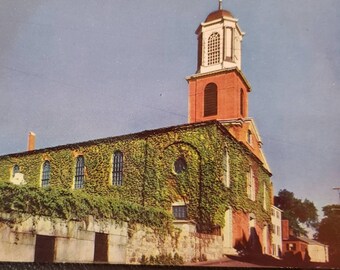Cartão Postal PORTSMOUTH NH New Hampshire St John's Church Vintage Chrome