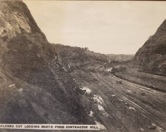 PANAMA CANAL Culebra Cut Looking From Contractor Hill 1910s Vintage  Post Card