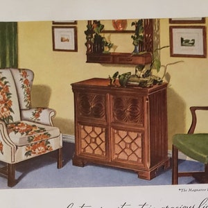 1946 MAGNAVOX Belvedere Radio Phonograph Music Instrument Living Room BELL & HOWELL Filmo Home Movie Camera Road Trip Car Vintage Print Ad