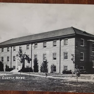 CURTIS NEBRASKA UNSA Boys Dorm Building Real Photo Vintage Post Card