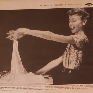 1954 DOW CHEMICALS Dowex Soft Water Softener Laundry Chemical Vintage Print Ad