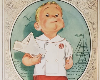 1958 CARTER'S Baby Fashion Clothing Boy Topper Set Vintage Print Ad