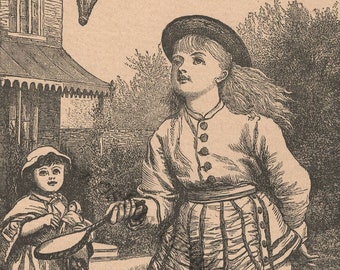 Instant Digital Download 1895 VICTORIAN Children&#39;s Book Illustration Kids Vintage Digital Image File Printable Scrapbooking Collage Crafting