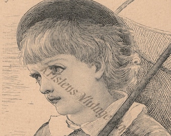 Instant Digital Download 1895 VICTORIAN Children&#39;s Book Illustration Kids Vintage Digital Image File Printable Scrapbooking Collage Crafting