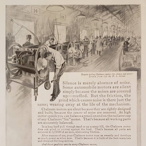 1914 CHALMERS MOTOR COMPANY Detroit Factory Car Automobile Automotive Vintage Print Ad