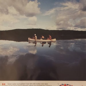 1981 ONTARIO TRAVEL Canada Vacation Lakes Canoe Vintage Print Ad