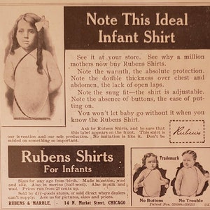 1913 RUBENS SHIRTS Baby Infant Fashion Clothing Vintage Print Ad