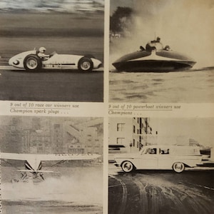 1960 CHAMPION Spark Plugs Car Boat Airplane Automotive Vintage Print Ad