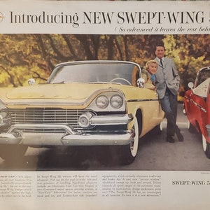 1958 DODGE Swept Wing Car Automobile Vintage Print Ad