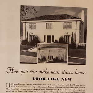 1931 MEDUSA PORTLAND CEMENT Paint Stucco Home Exterior Vintage Print Ad