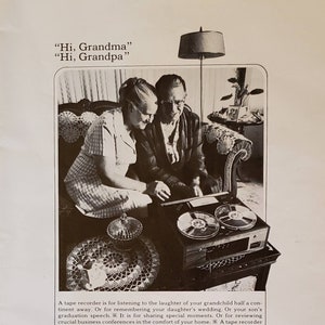 1968 SONY Tape Recorder Grandma Grandpa Life Moments SEAGRAM es Crown Royal Whisky Nervös Barkeeper Alkohol Vintage Print Ad