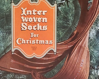 1946 INTERWOVEN Socken Weihnachtsbaum Geschenk GIRARD PERREGAUX Uhren Schmuck Sir Joshua Reynolds Bautte Masterpiece Vintage Print Ad