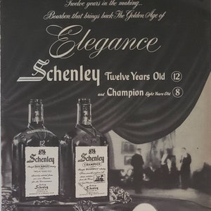 1955 SCHENLEY Bourbon Whisky Whiskey Alcohol Drinks Vintage Print Ad