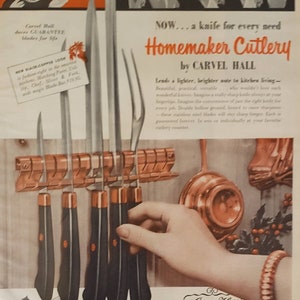 1950's CARVEL HALL By CHAS D BRIDDELL Steak Knives Set of 4 Beige